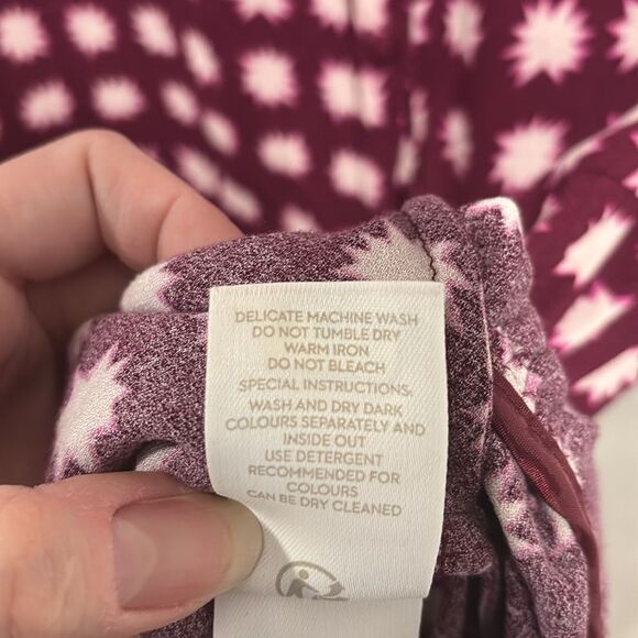 Boden Burgundy Starburst Tiered Dress Size US 6 - Picture 6 of 9